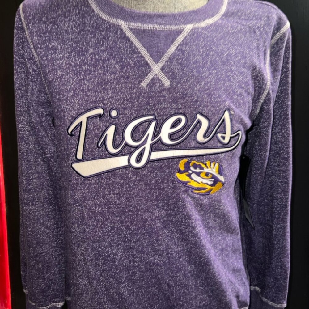 NWT OTS Women Small LSU Louisiana State Tigers Purple‎ Fleece Sweatshirt